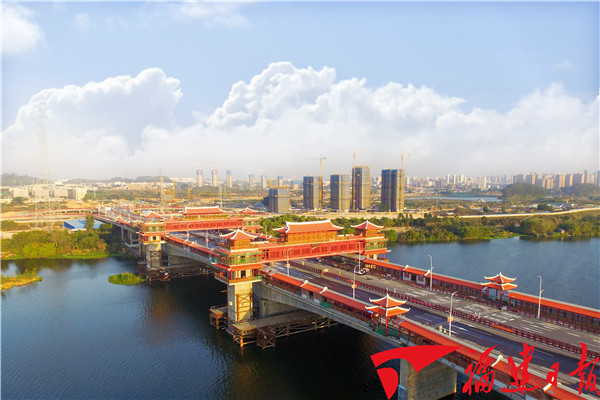世界最大跨径,最长的廊桥漳州金峰大桥建设进入收尾