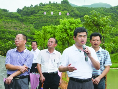 县委书记沈金水(左三)  深入美艺陶项目实地解难题平和县城一角